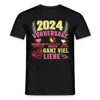 Vorhersage werdende Mama 2024 Baby bald Papa - Männer T-Shirt - Schwarz - Vorne - AI Model Male 178 light (178cm)