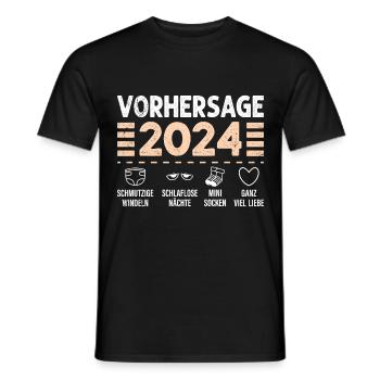 Vorhersage werdende Mama 2024 Baby bald Papa - Männer T-Shirt - Schwarz - Vorne - AI Model Male 178 light (178cm)