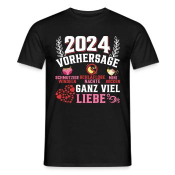 Vorhersage werdende Mama 2024 Baby bald Papa - Männer T-Shirt - Schwarz - Vorne - AI Model Male 178 light (178cm)