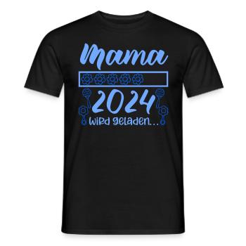 Mama loading 2024 werdende Mama Babyparty 2024 - Männer T-Shirt - Schwarz - Vorne - AI Model Male 178 light (178cm)