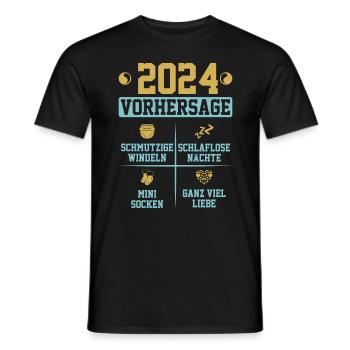 Vorhersage werdende Mama 2024 Baby bald Papa - Männer T-Shirt - Schwarz - Vorne - AI Model Male 178 light (178cm)