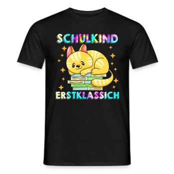 Schulkind Erstklassig Einschulung 1. Klasse - Männer T-Shirt - Schwarz - Vorne - AI Model Male 178 light (178cm)
