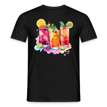 Cocktail Summer Beach Bar Club Party Drink - Men's T-Shirt - black - Front - AI Model Male 178 light (178cm)