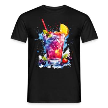 Cocktail Summer Beach Bar Club Party Drink - Men's T-Shirt - black - Front - AI Model Male 178 light (178cm)