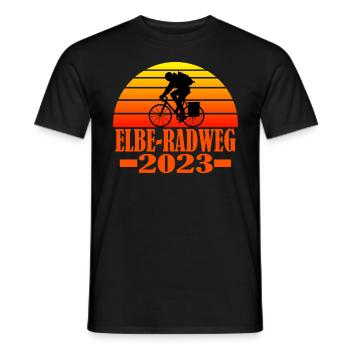 Elberadweg 2023 - Männer T-Shirt - Schwarz - Vorne - AI Model Male 178 light (178cm)