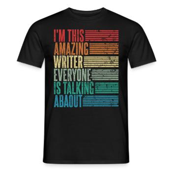 Writer Writer Gift Retro - Men's T-Shirt - black - Front - AI Model Male 178 light (178cm)