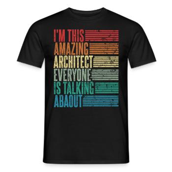 Vintage Architekt Architektin Geschenk Retro - Männer T-Shirt - Schwarz - Vorne - AI Model Male 178 light (178cm)