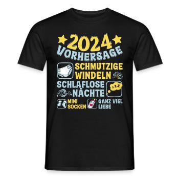 Vorhersage 2024 bald Vater Babyparty 2024 - Männer T-Shirt - Schwarz - Vorne - AI Model Male 178 light (178cm)