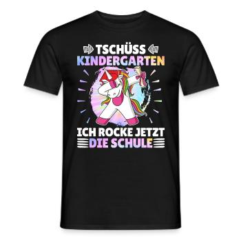 Tschüss Kindergarten Ich rocke jetzt die Schule - Männer T-Shirt - Schwarz - Vorne - AI Model Male 178 light (178cm)