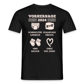 Bald Papa 2024 werdende Mama 2024 Babyparty - Männer T-Shirt - Schwarz - Vorne - AI Model Male 178 light (178cm)