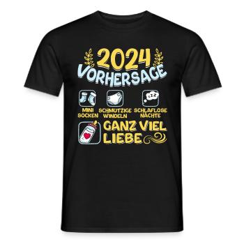 Bald Papa 2024 werdenden Mutter 2024 Baby - Männer T-Shirt - Schwarz - Vorne - AI Model Male 178 light (178cm)