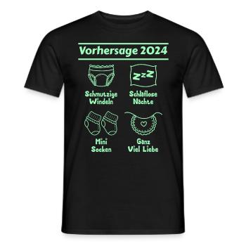 Bald Papa 2024 werdende Mama 2024 Babyparty - Männer T-Shirt - Schwarz - Vorne - AI Model Male 178 light (178cm)