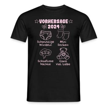 Vohersage 2024 werdende Mama 2024 bald Papa - Männer T-Shirt - Schwarz - Vorne - AI Model Male 178 light (178cm)