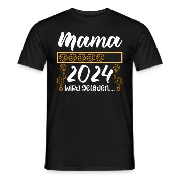 Mama loading 2024 werdende Mama Babyparty 2024 - Männer T-Shirt - Schwarz - Vorne - AI Model Male 178 light (178cm)