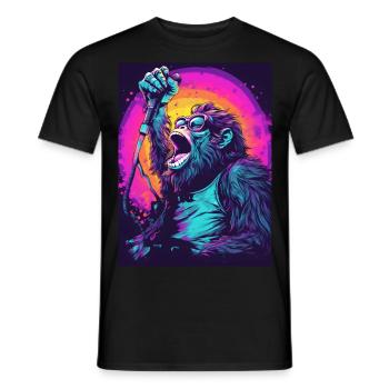 Singender Gorilla - Männer T-Shirt - Schwarz - Vorne - AI Model Male 178 light (178cm)