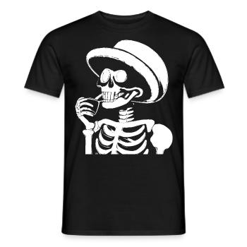 Sarcastic Funny Skeleton Drinking Espresso Coffee - Men's T-Shirt - black - Front - AI Model Male 178 light (178cm)