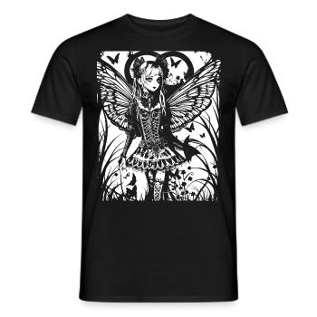 Fairycore Aesthetics Skeleton Fairy Goth Gothic G - Men's T-Shirt - black - Front - AI Model Male 178 light (178cm)