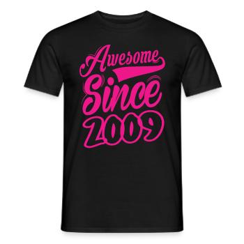 Awesome Since 2009 - Men's T-Shirt - black - Front - AI Model Male 178 light (178cm)