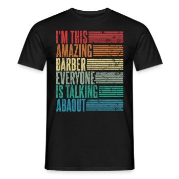 Barbier Barbier Coiffeur Cadeau Coiffeur - T-shirt homme - noir - Devant - AI Model Male 178 light (178cm)