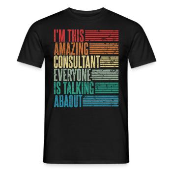 Consultant Vintage Consultant Cadeau Rétro - T-shirt homme - noir - Devant - AI Model Male 178 light (178cm)