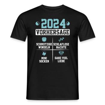 Vorhersage werdende Mama 2024 Baby bald Papa - Männer T-Shirt - Schwarz - Vorne - AI Model Male 178 light (178cm)