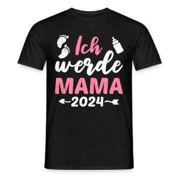 Ich werde Mama 2024 Baby Ankündigung Vorhersage - Männer T-Shirt - Schwarz - Vorne - AI Model Male 178 light (178cm)