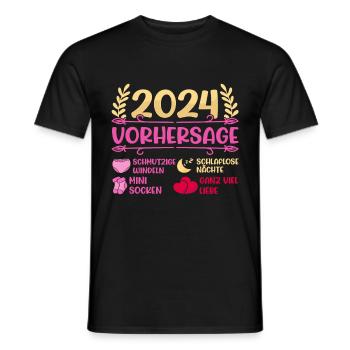 Babyparty Vorhersage 2024 werdende Mama 2024 - Männer T-Shirt - Schwarz - Vorne - AI Model Male 178 light (178cm)