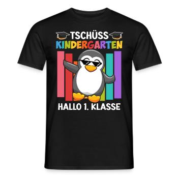 Tschüss Kindergarten Hallo 1. Klasse Schulkind - Männer T-Shirt - Schwarz - Vorne - AI Model Male 178 light (178cm)