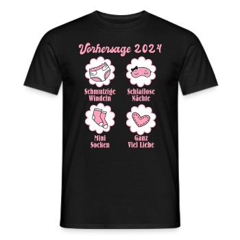 Werdende Väter 2024 Babyparty werdende Mama 2024 - Männer T-Shirt - Schwarz - Vorne - AI Model Male 178 light (178cm)