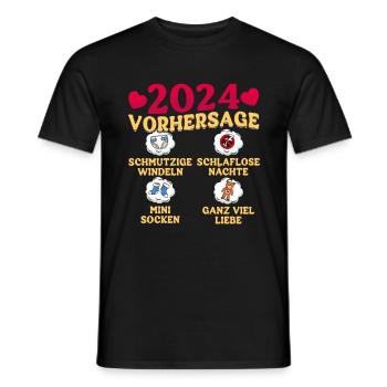 Babyparty Vorhersage 2024 werdende Mama 2024 - Männer T-Shirt - Schwarz - Vorne - AI Model Male 178 light (178cm)