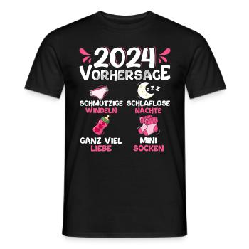 Vorhersage werdende Mama 2024 Baby bald Papa - Männer T-Shirt - Schwarz - Vorne - AI Model Male 178 light (178cm)