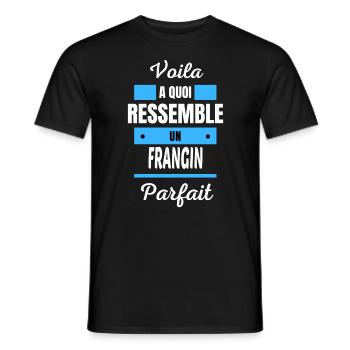 Voila a quoi ressemble un FRANGIN parfait - T-shirt homme - noir - Devant - AI Model Male 178 light (178cm)