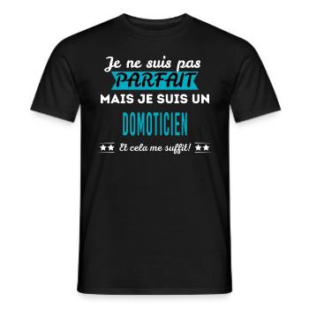 Je ne suis pas parfait DOMOTICIEN - T-shirt homme - noir - Devant - AI Model Male 178 light (178cm)