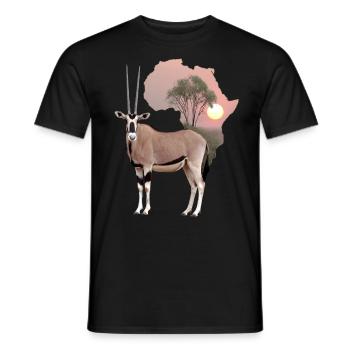 Oryx en Afrique - Antilope - Gazelle - Faune sauvage - T-shirt homme - noir - Devant - AI Model Male 178 light (178cm)