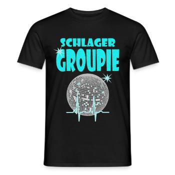 SCHLAGERGROUPIE türkis - Männer T-Shirt - Schwarz - Vorne - AI Model Male 178 light (178cm)