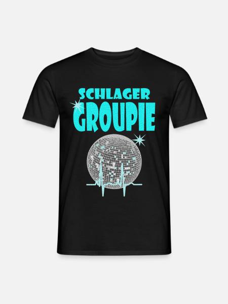 SCHLAGERGROUPIE türkis - Männer T-Shirt - Schwarz