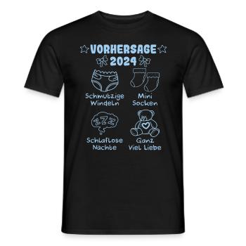 Vohersage 2024 werdende Mama 2024 bald Papa - Männer T-Shirt - Schwarz - Vorne - AI Model Male 178 light (178cm)