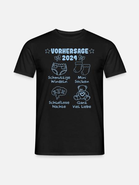 Vohersage 2024 werdende Mama 2024 bald Papa - Männer T-Shirt - Schwarz