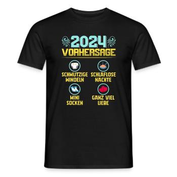 Bald Papa 2024 werdenden Mutter 2024 Baby - Männer T-Shirt - Schwarz - Vorne - AI Model Male 178 light (178cm)