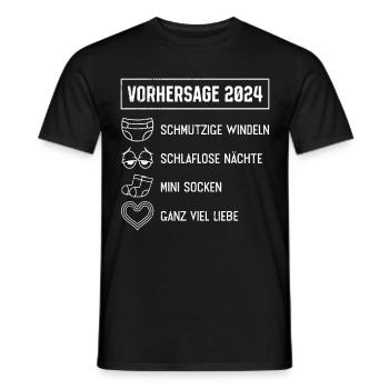 Werdende Mama 2024 Baby Vorhersage 2024 Bald Papa - Männer T-Shirt - Schwarz - Vorne - AI Model Male 178 light (178cm)