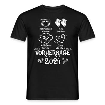 Vorhersage werdende Mama 2024 Baby bald Papa - Männer T-Shirt - Schwarz - Vorne - AI Model Male 178 light (178cm)