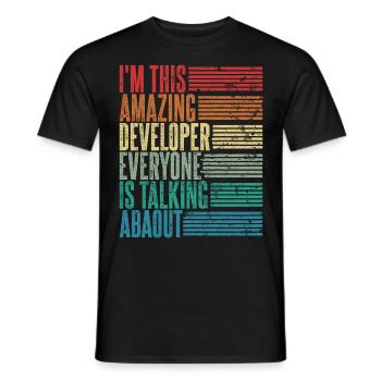 Vintage Entwickler Entwicklerin Geschenk Retro - Männer T-Shirt - Schwarz - Vorne - AI Model Male 178 light (178cm)