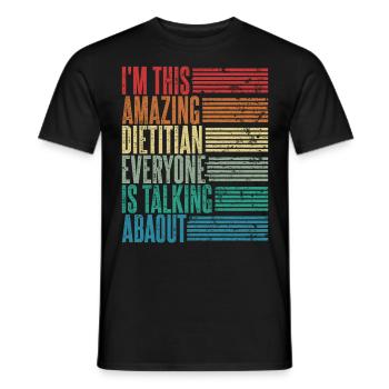 Vintage Dietitian Dietitian Gift Retro - Men's T-Shirt - black - Front - AI Model Male 178 light (178cm)