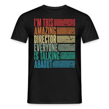 Vintage Regisseur Regisseurin Geschenk Retro - Männer T-Shirt - Schwarz - Vorne - AI Model Male 178 light (178cm)