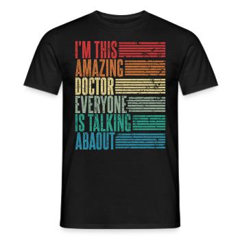 Vintage Doctor Doctor Cadeau Rétro - T-shirt homme - noir - Devant - AI Model Male 178 light (178cm)