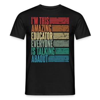 Vintage Éducateur Éducateur Cadeau Rétro - T-shirt homme - noir - Devant - AI Model Male 178 light (178cm)