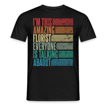 Vintage Florist Florist Gift Retro - Men's T-Shirt - black - Front - AI Model Male 178 light (178cm)