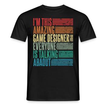 Vintage Developer Game Developer Gift Retro - Men's T-Shirt - black - Front - AI Model Male 178 light (178cm)