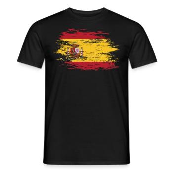 Drapeau de l’Espagne utilisé - T-shirt homme - noir - Devant - AI Model Male 178 light (178cm)