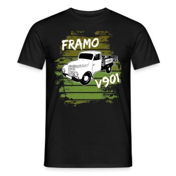 Camion transporteur à plateau Framo DDR IFA Oldtimer - T-shirt homme - noir - Devant - AI Model Male 178 light (178cm)
